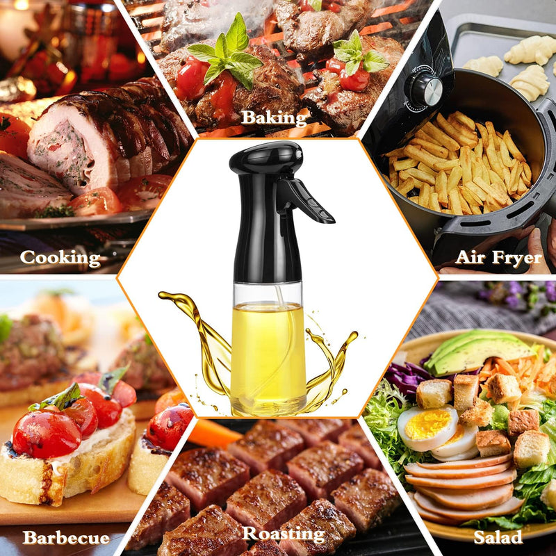 Olive Oil Sprayer for Cooking,200 Ml Food Grade Olive Oil Spray Bottle Premium Oil Mister with Brush Oil Sprayer for Air Fryer, BBQ, Salad, Baking,Grilling Kitchen Tools