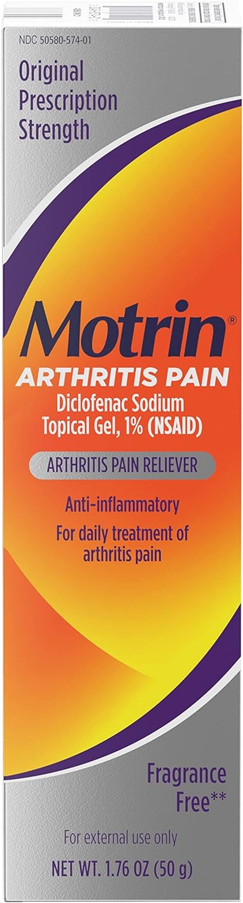 Arthritis Pain Relief Diclofenac Sodium Topical Gel 1%, Anti-Inflammatory Cream for Arthritis Pain in Hands, Wrists, Elbows, Knees, Feet & Ankles, NSAID Pain Relief Gel, 1.76 Oz