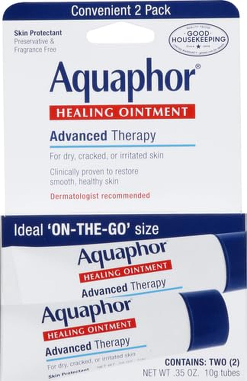 Healing Ointment Advanced Therapy Skin Protectant, Dry Skin Body Moisturizer, 0.35 Oz Tube, 2 Count (Pack of 1)
