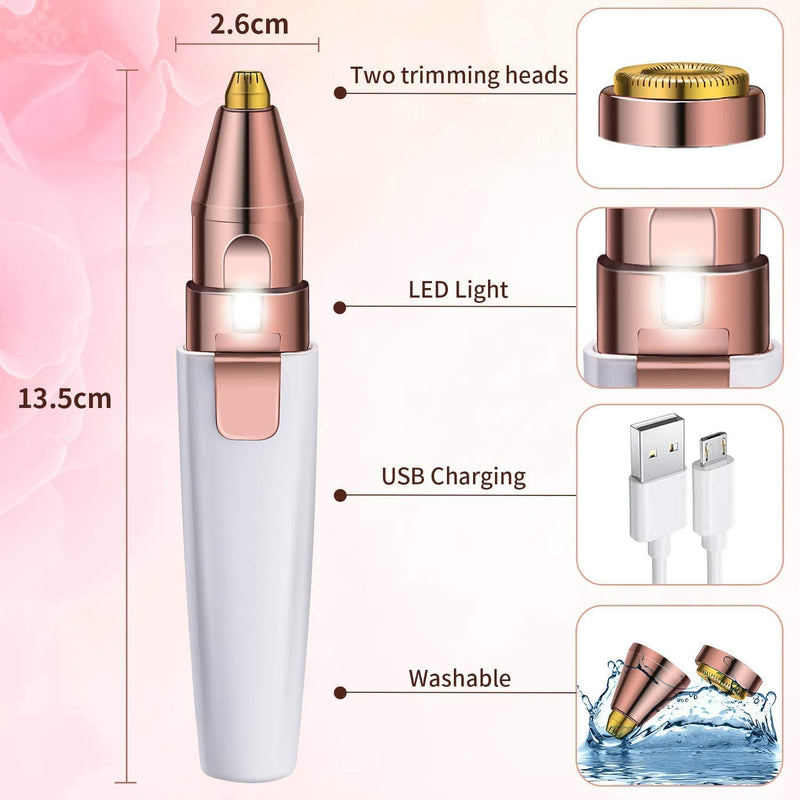 All in 1 Precision Hair Remover: Rechargeable Portable Epilator Painless Hair Remover for Eyebrow, Face, Body and Bikini