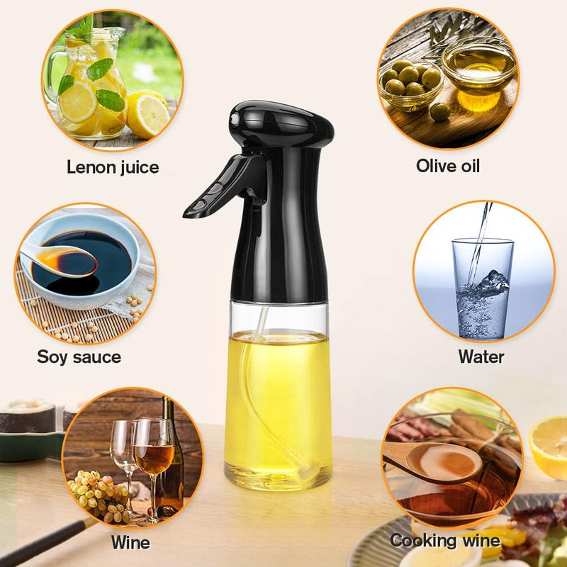 Olive Oil Sprayer for Cooking,200 Ml Food Grade Olive Oil Spray Bottle Premium Oil Mister with Brush Oil Sprayer for Air Fryer, BBQ, Salad, Baking,Grilling Kitchen Tools