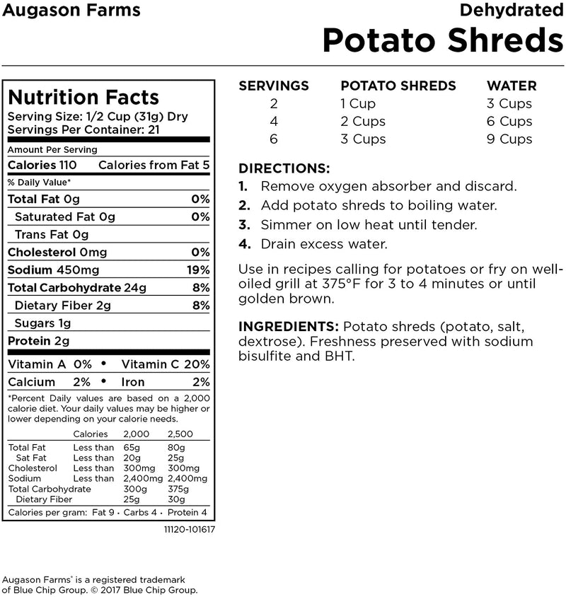 Dehydrated Potato Shreds 1 Lb 7 Oz (Pack of 1)