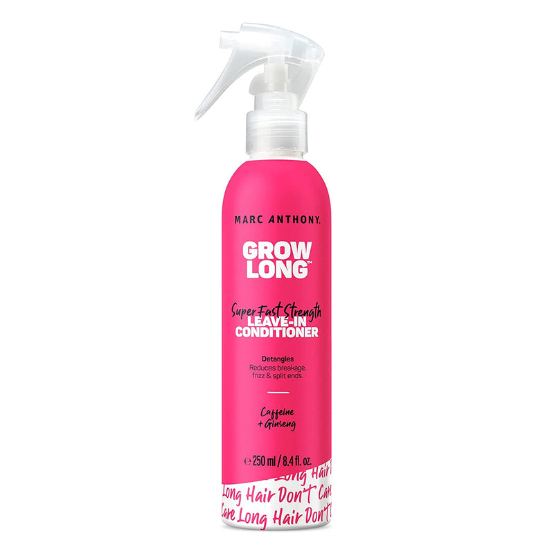 Leave-In Conditioner Spray & Detangler, Grow Long Biotin - Anti-Frizz Deep Conditioner for Split Ends & Breakage - Vitamin E, Caffeine & Ginseng for Curly, Dry & Damaged Hair