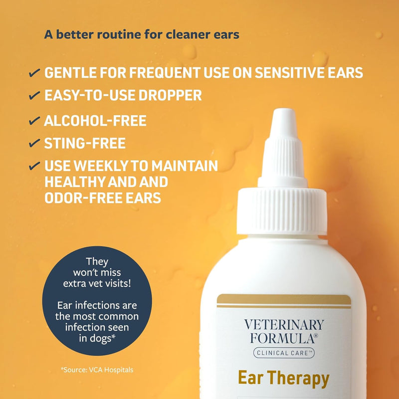 Clinical Care Ear Therapy, 4 Oz. – Cat and Dog Ear Cleaner to Help Soothe Itchiness and Cleans the Ear Canal from Debris and Buildup That May Cause Infection