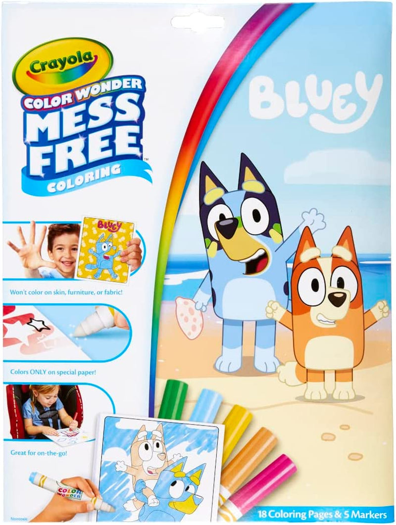 Bluey Color Wonder Coloring Set, 18 Bluey Coloring Pages, Mess Free Coloring for Toddlers, Bluey Toys & Gifts for Kids