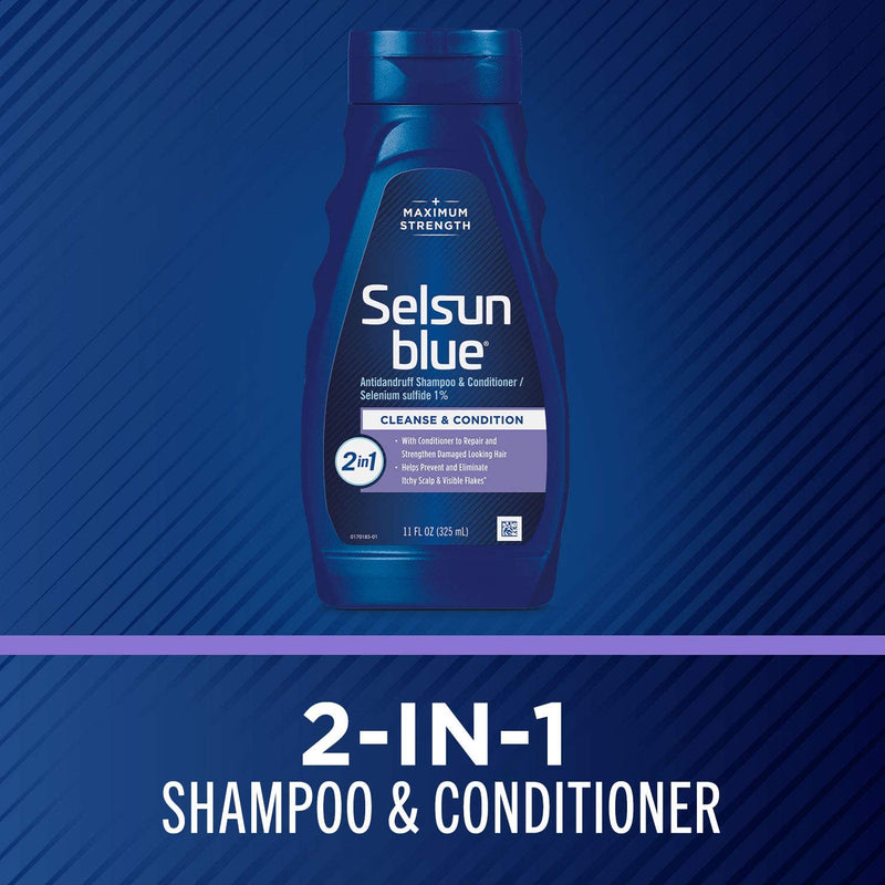 2-In-1 Anti-Dandruff Shampoo & Conditioner, 11 Fl. Oz., Maximum Strength 2-In-1 Treatment, Selenium Sulfide 1%