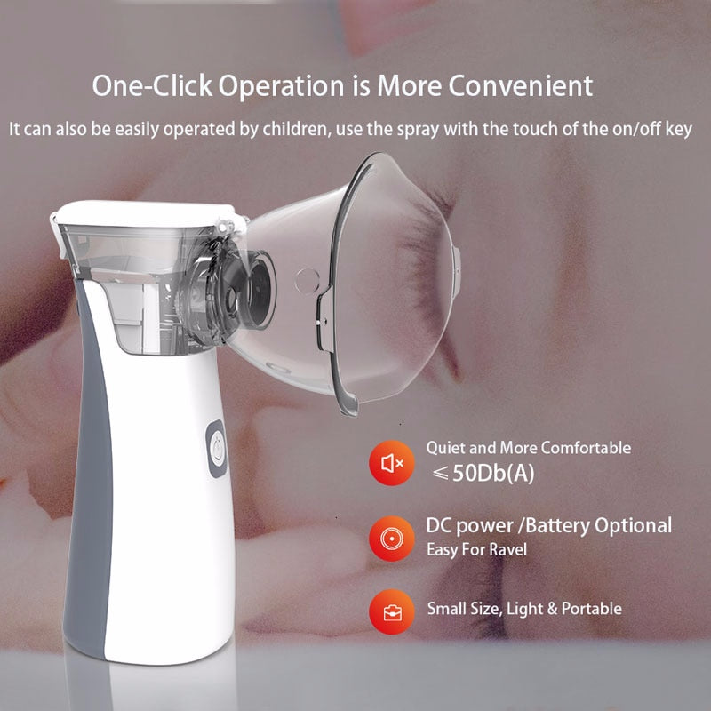 Portable Silent Nebulizer: Mini Handheld Inhaler for Kids and Adults