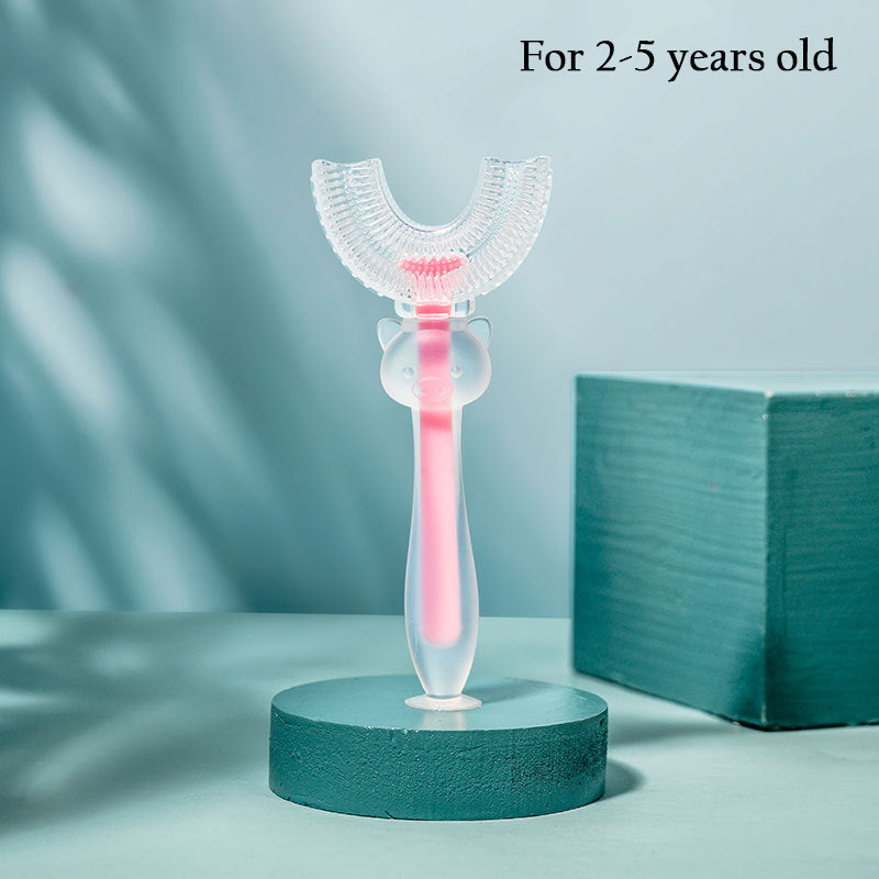 360 Degree Toothbrush Manual U-type Whole Mouth Silicone Toothbrush for Kids