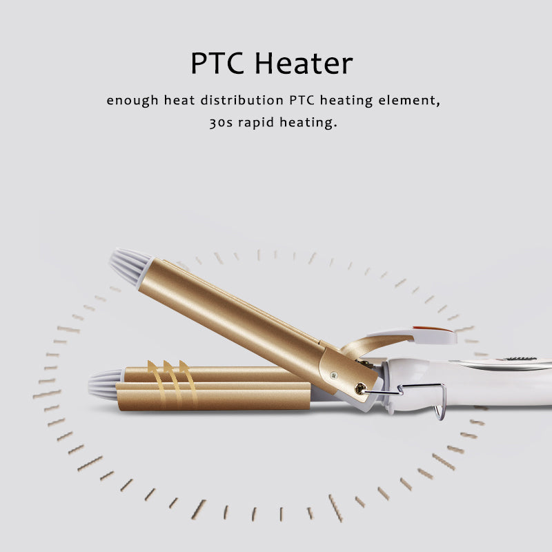Triple Barrel Hair Curler Professional Tourmaline Ceramic Fast Heating Hair Waver
