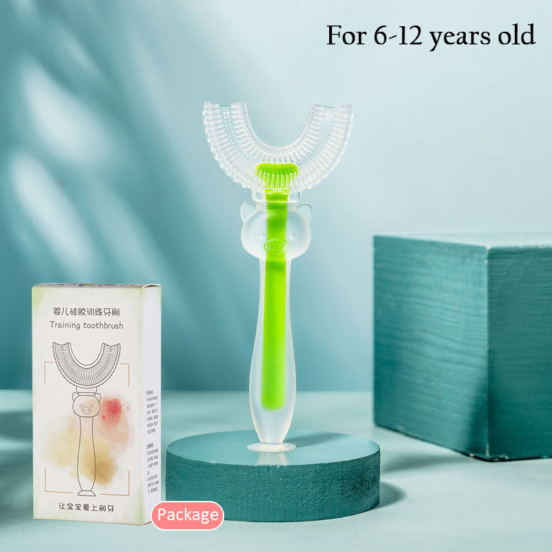 360 Degree Toothbrush Manual U-type Whole Mouth Silicone Toothbrush for Kids