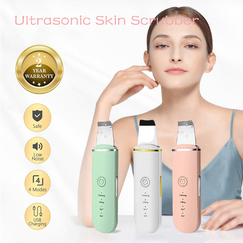 Ultrasonic Facial Skin Scrubber: 4 Modes for Deep Cleansing & Blackhead Removal