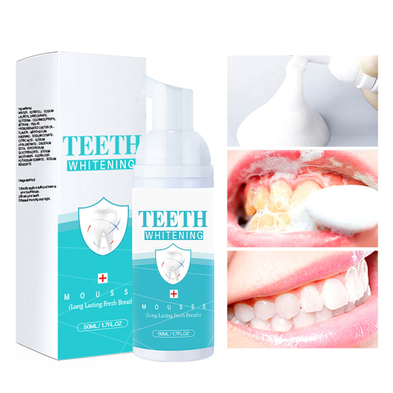 Teeth Whitening Foam 50ml Toothpaste Pure Herbal Natural Teeth Whitening 🔥 Plaque Removal at Home🔥 Tartar Removal & Fresh Breath & Teeth & Mouth