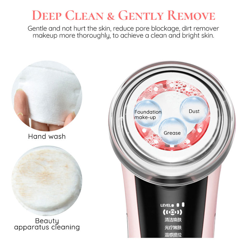 4 In 1 Face Lift Devices Face Massager Led Skin Rejuvenation Machine Ultrasonic Skin Scrubber Blackhead Remover Face Steamer