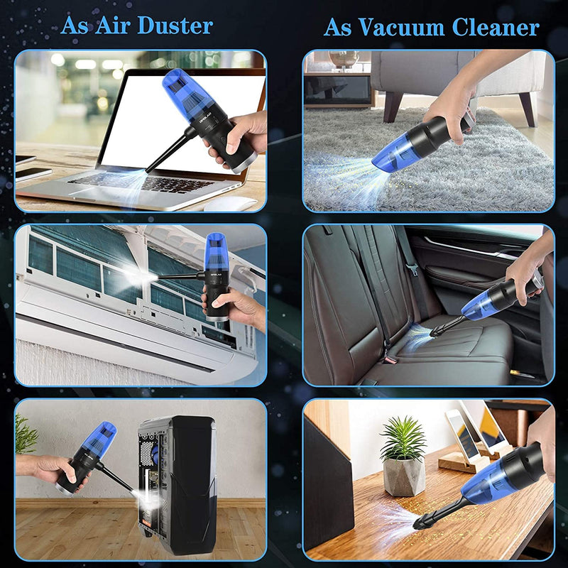 Compressed Air Duster, Cordless Portable Rechargeable Compressed air, 33000 RPM Electric Air Duster for Computer Keyboard Electronics Cleaning, Built-in Battery Electronic Blower