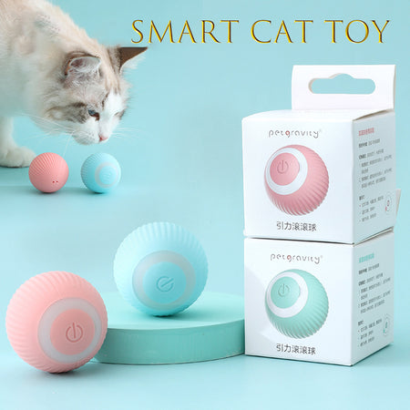 Automatic Rolling Ball Electric Cat Toys Smart Cat Toys Self-Moving Kitten Toys for Indoor Playing Stimulate Hunting Instinct for Your Kitty Type-C Rechargeable