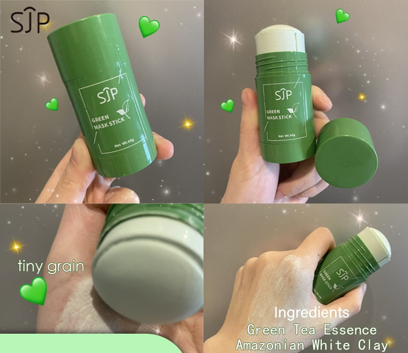Get Flawless Skin with Green Tea Face Mask Stick - Deep Pore Cleansing, Moisturizing, Skin Brightening, and Blackhead Removal for All Skin Types
