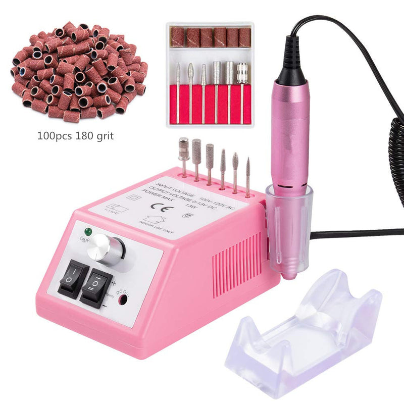 20,000 RPM - Professional Finger Toe Nail Care Electric Nail Drill Machine Manicure Pedicure Kit Electric Nail Art File Drill with 1 Pack of Sanding Bands