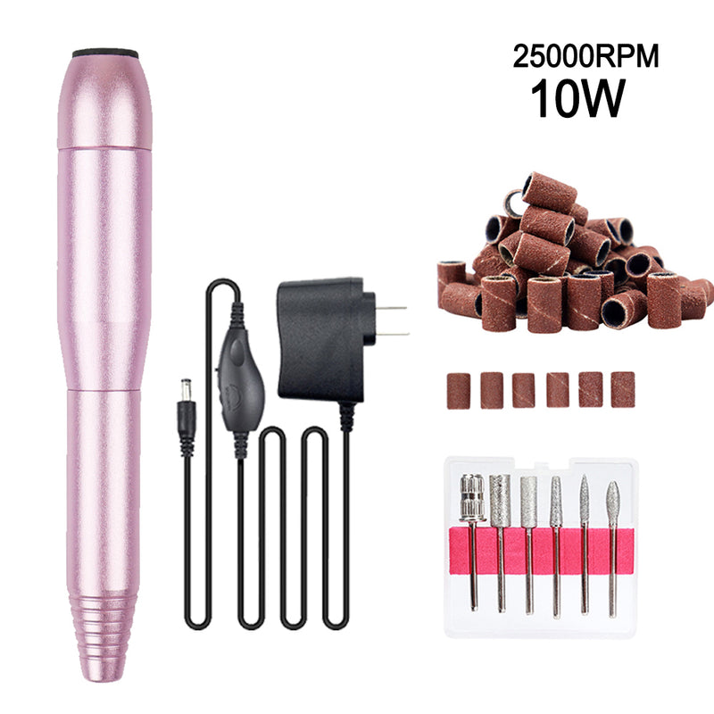 10W -25000 RPM Electric Nail Drill - The Ultimate Professional Nail Drill Machine with Best Acrylic Nail Kit Bit Set